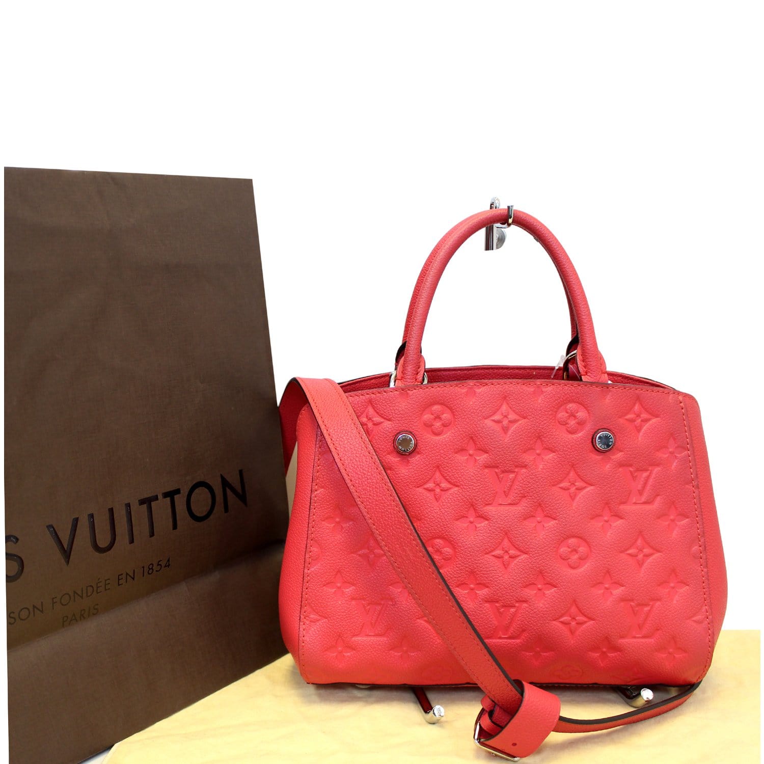 Louis Vuitton, Bags, Louis Vuitton Montaigne Mm Cherry Red