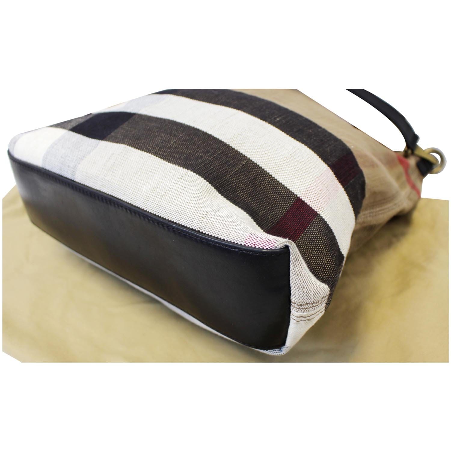 Burberry Check Medium E-Canvas & Leather Bowling Bag - ShopStyle