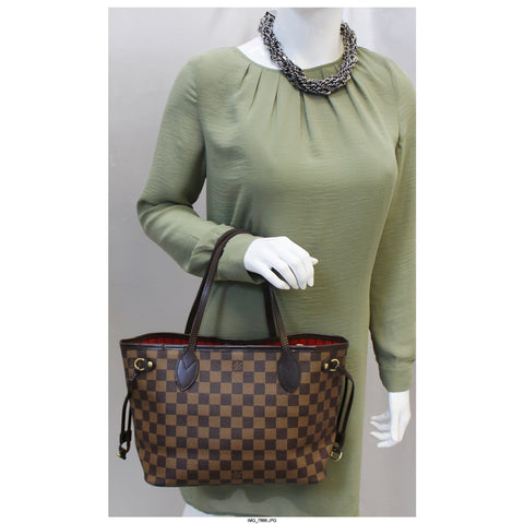 LOUIS VUITTON Neverfull PM Damier Ebene Tote Shoulder Bag-US