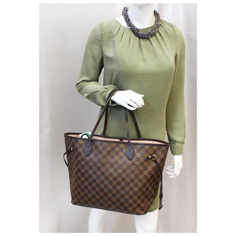 LOUIS VUITTON Neverfull MM Damier Ebene Tote Shoulder Bag-US