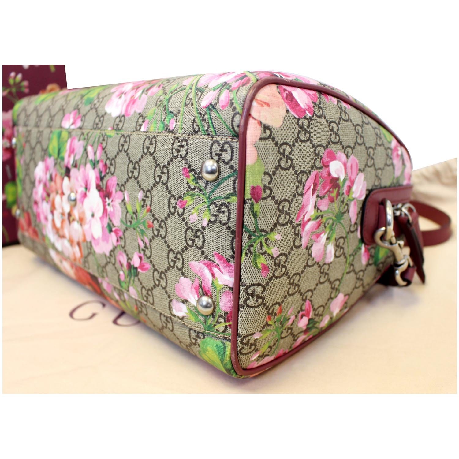 GUCCI Pink GG Supreme Blooms Coated Canvas Medium Top Handle Boston Ba -  The Purse Ladies
