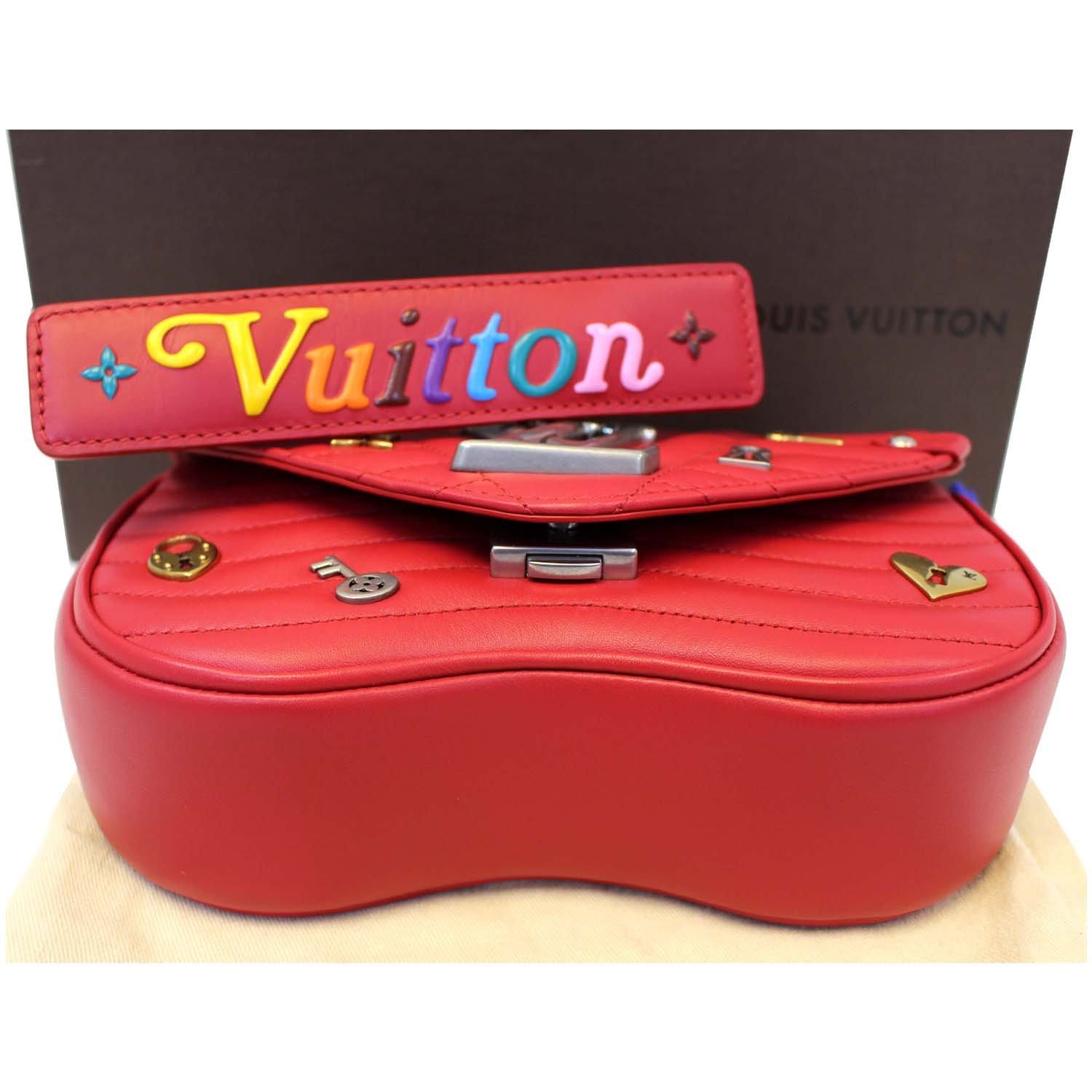 LOUIS VUITTON New Wave Love Lock Red Leather Heart Coeur Wristlet