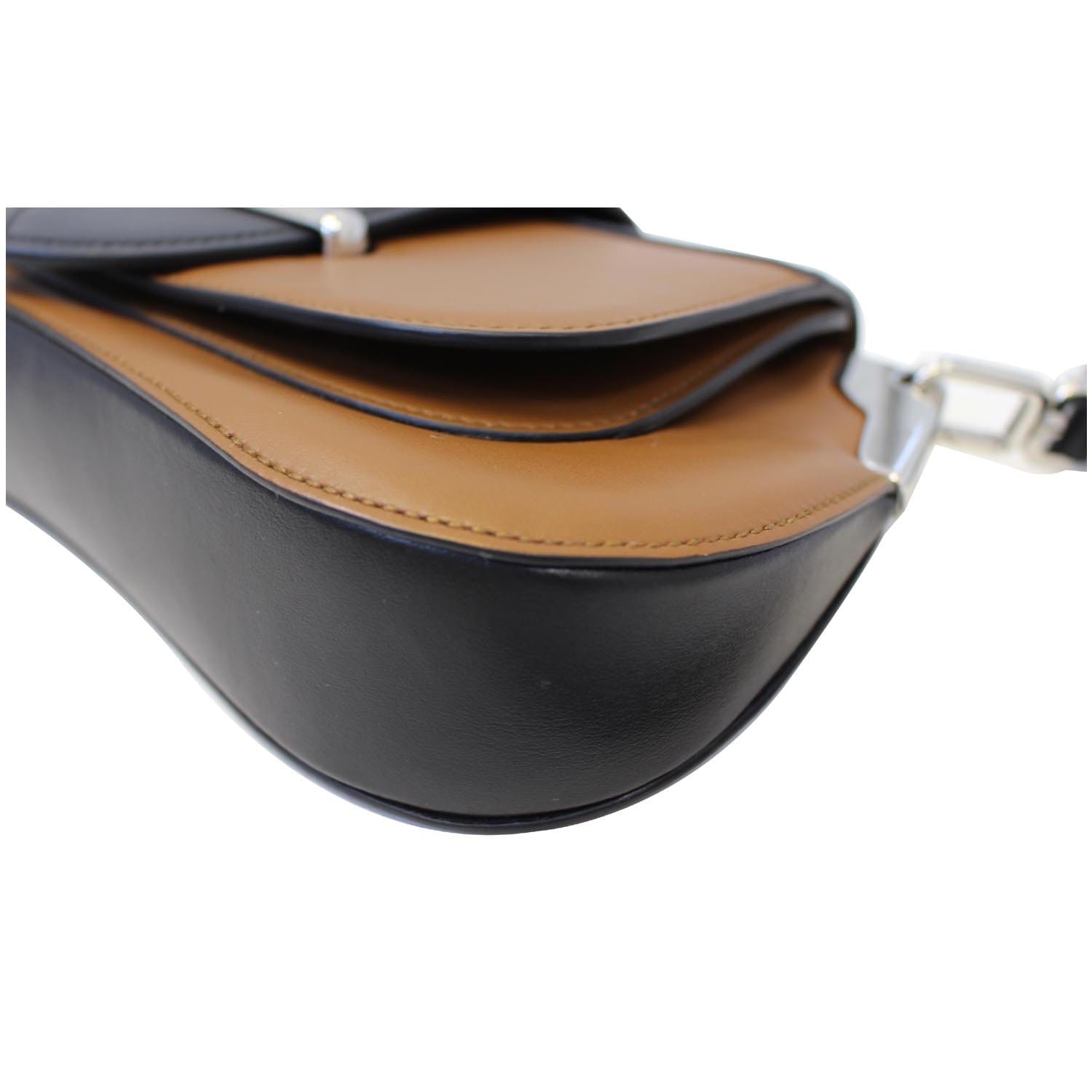 PRADA Sidonie Calf Leather Shoulder Bag Brown/Black 1BD168-US
