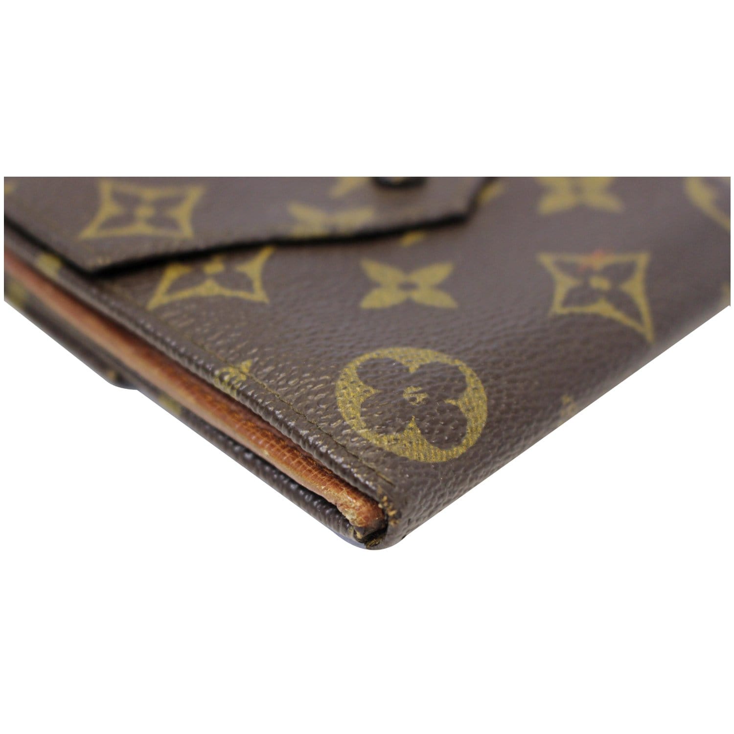 Louis Vuitton Vintage Square lined Flap Monogram Canvas Wallet Brown Cloth  ref.496818 - Joli Closet