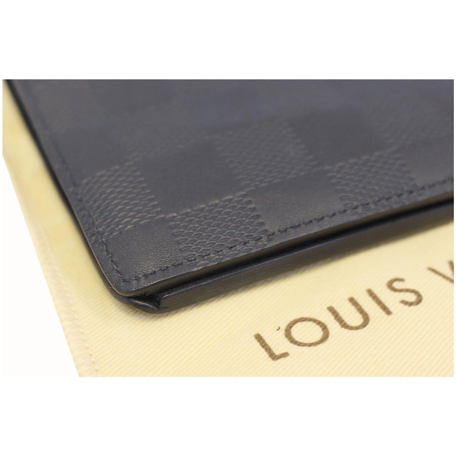 Louis Vuitton Men's Black Leather Pocket Organizer Damier Infini