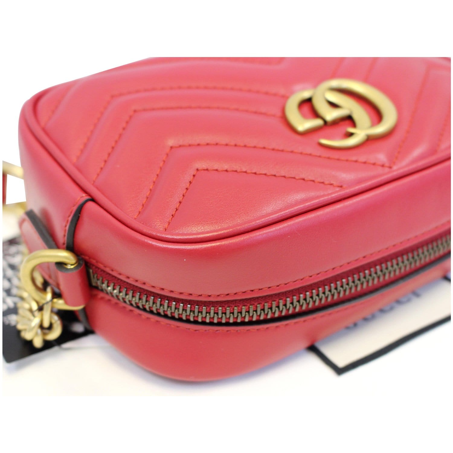 Gucci GG Marmont Camera Bag Matelasse Mini Light Pink in Leather