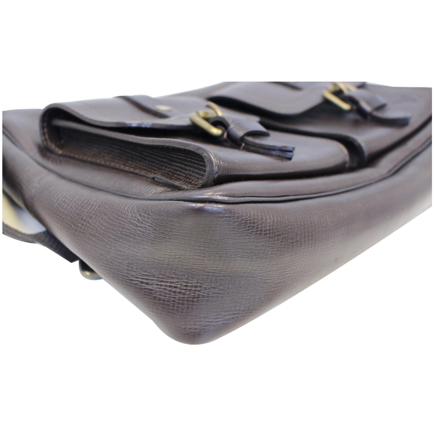 LOUIS VUITTON Utah Leather Brown Sac Plat Messenger bag Shoulder Bag #2  Rise-on