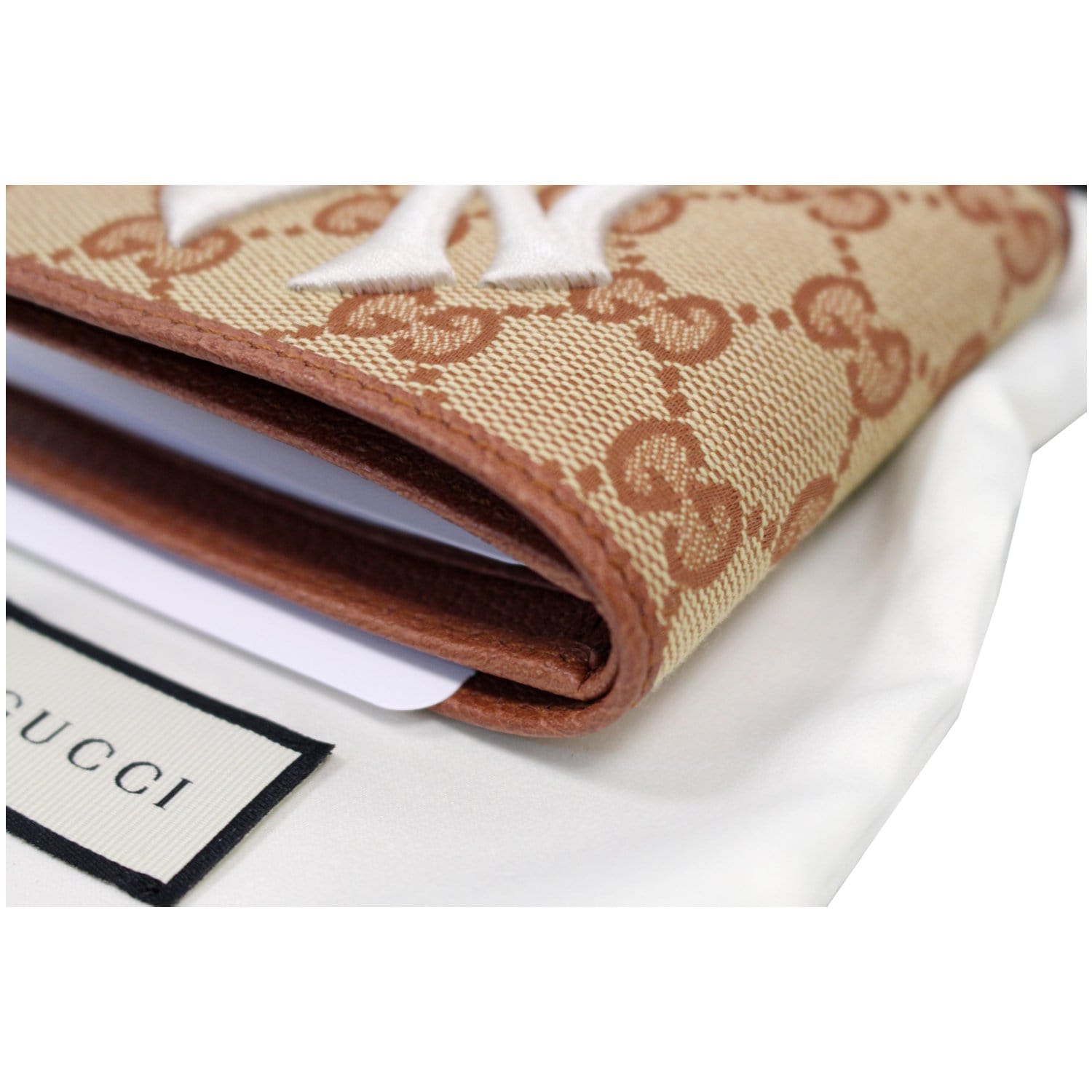 Brown Gucci GG Canvas Bi-Fold Small Wallet