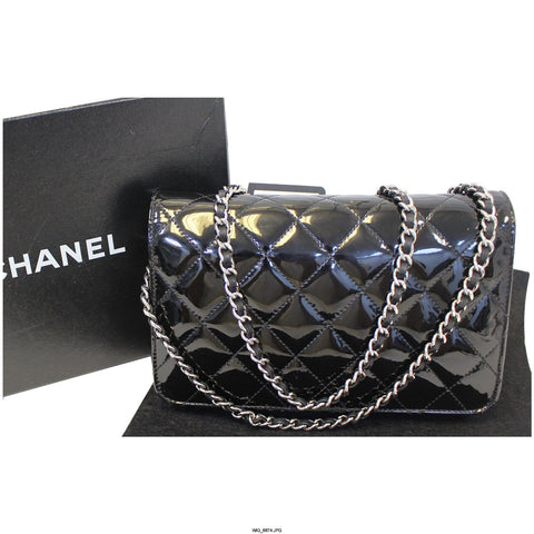 CHANEL Wallet On Chain Patent Leather Shoulder Crossbody Bag-US