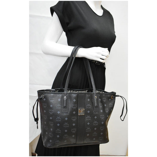 MCM Liz Visetos Reversible Shopper Tote Bag Black - DDH