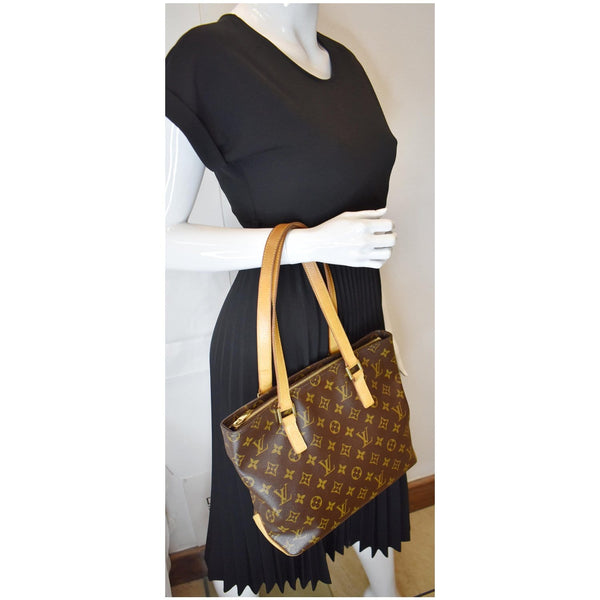 LOUIS VUITTON Cabas Piano Monogram Canvas Tote Bag Brown