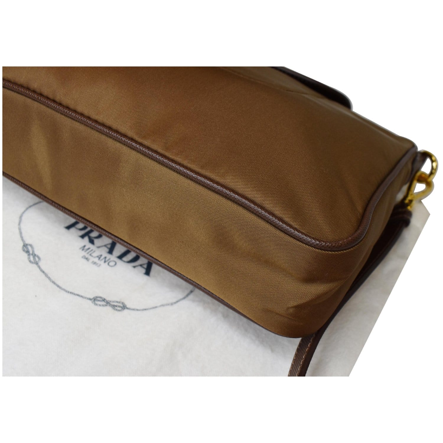 PRADA Convertible Tessuto Nylon Tote Shoulder Bag Light Brown