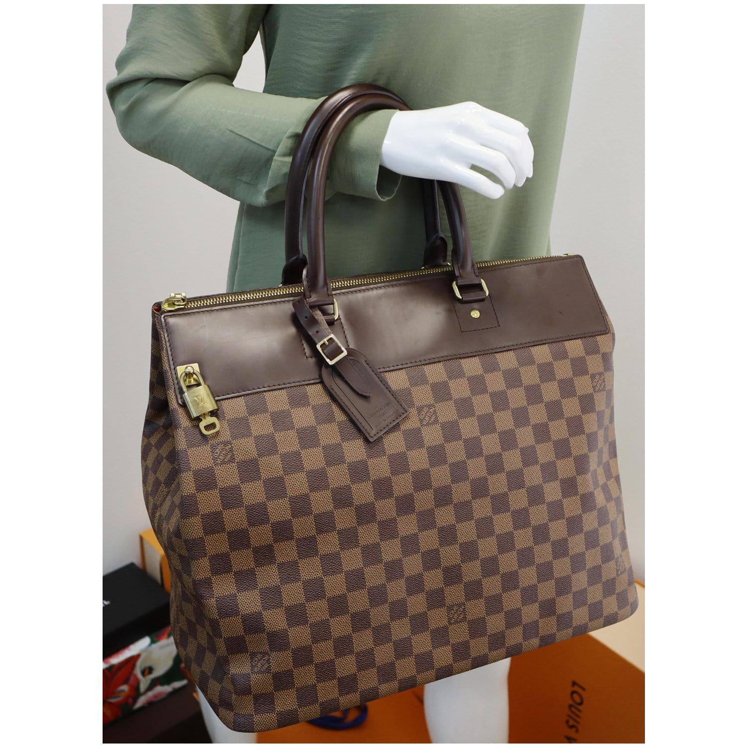 Louis Vuitton Greenwich Travel Bag Damier PM Brown Large Duffle