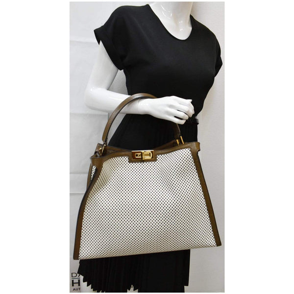 Fendi Peekaboo X-Lite Large Perforated Leather handbag