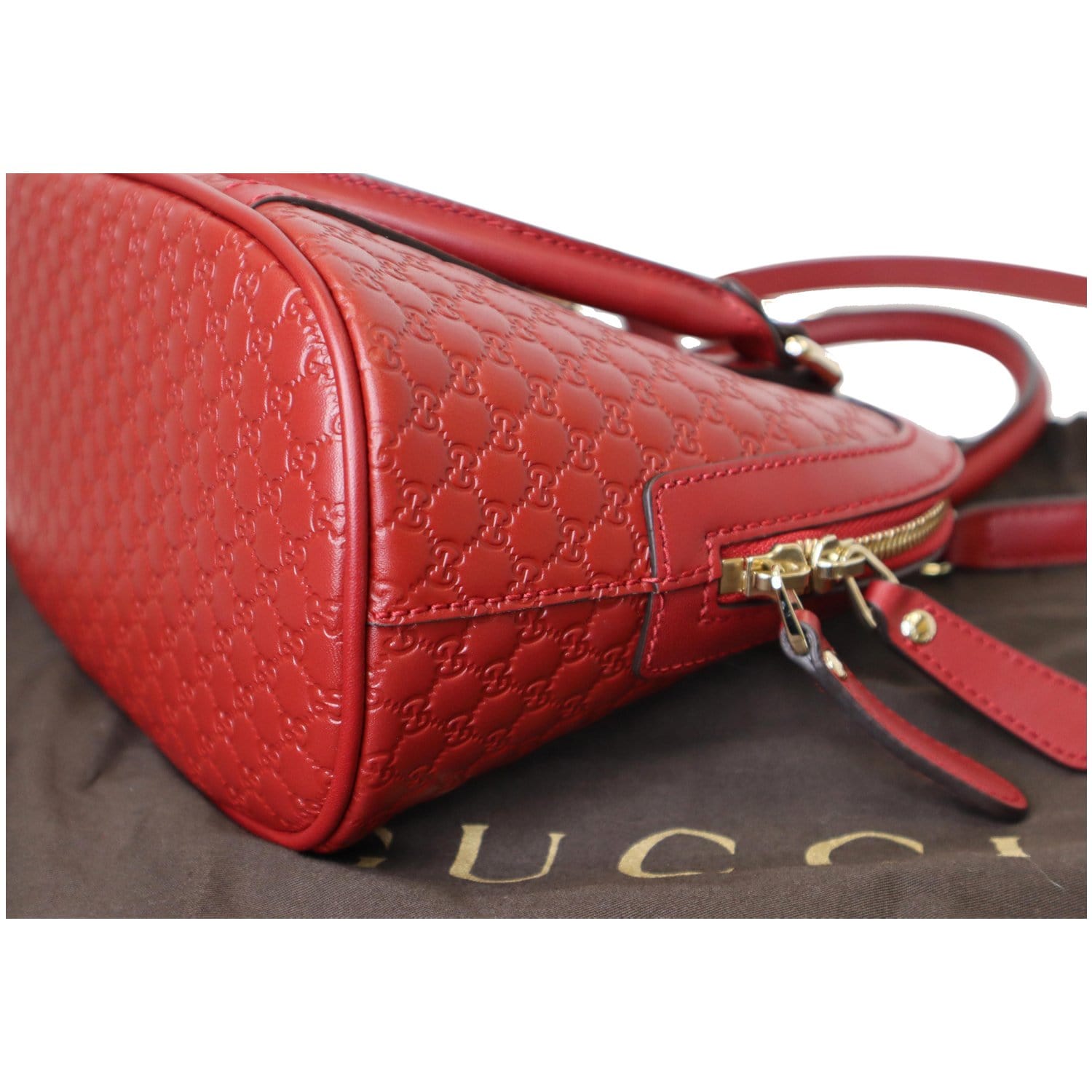SOLD💕 Gucci Microguccissima Red Dome Two Way Bag. Made in Italy. With long  strap, swatch, card & dustbag ❤️
