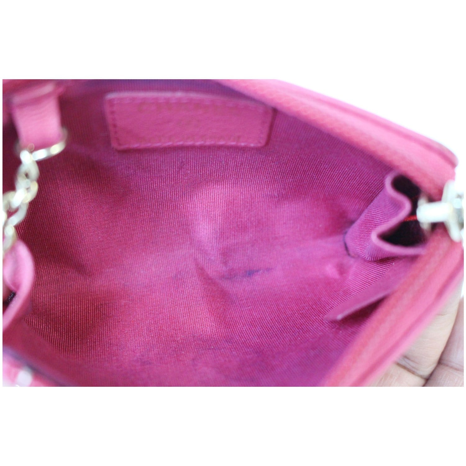 Chanel Mini Pouch Bag Charm Key Holder Red Caviar Skin 2987840 69924