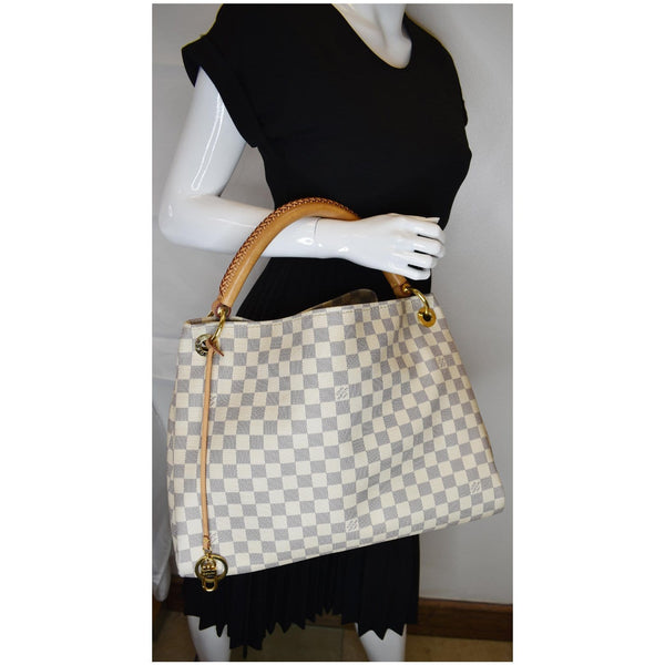 Louis Vuitton Artsy MM Damier Azur Shoulder Handbag