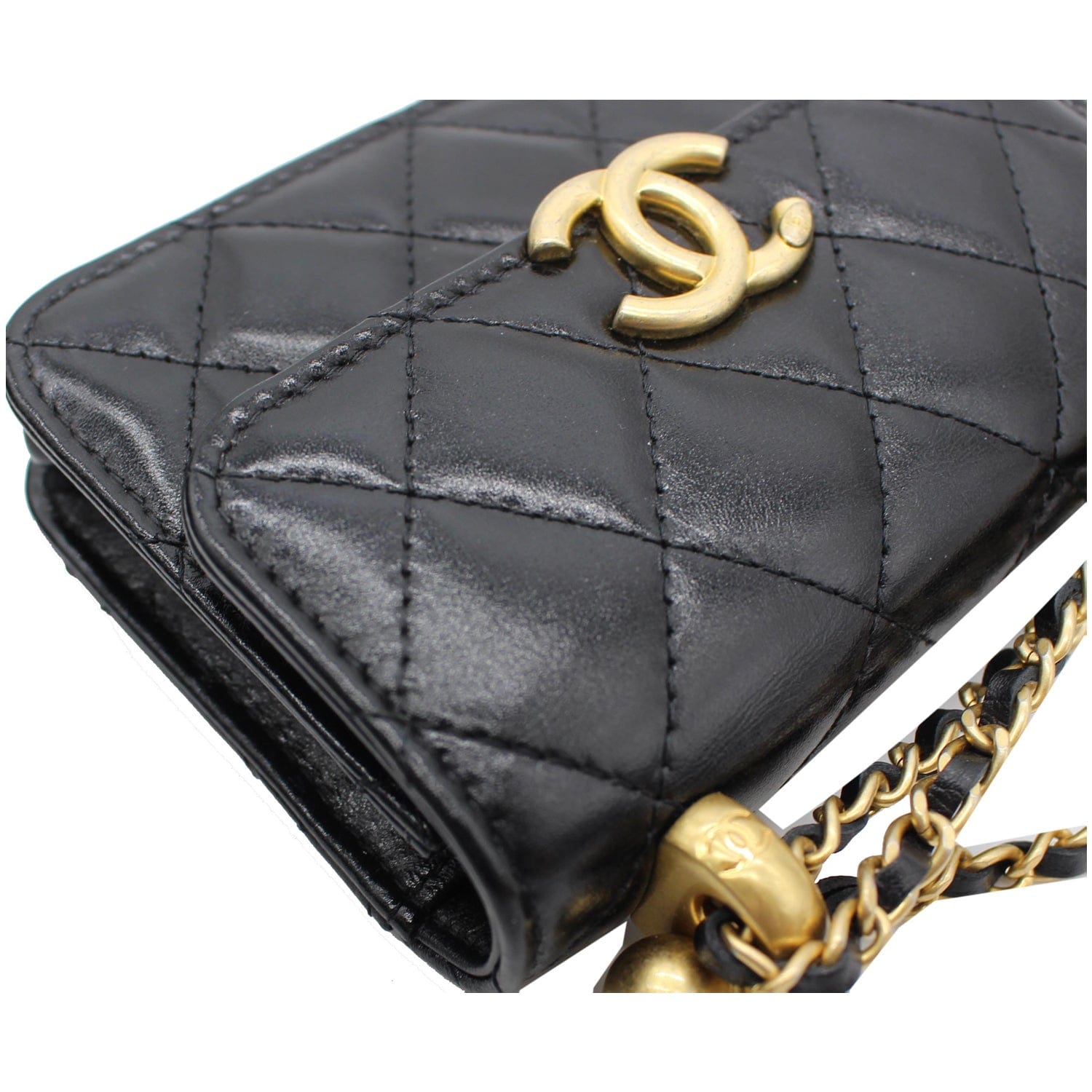Brand New Chanel 21A Black Mini Flap Coin Purse Shoulder Crossbody Bag