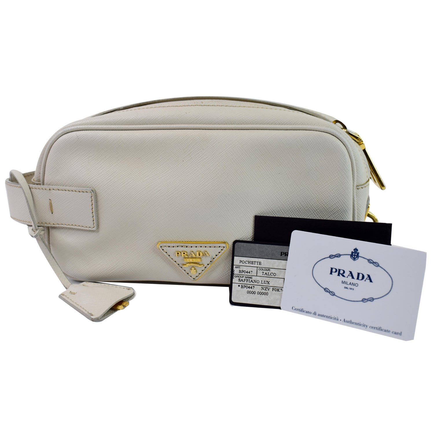 Prada White Saffiano Lux Crossbody Bag