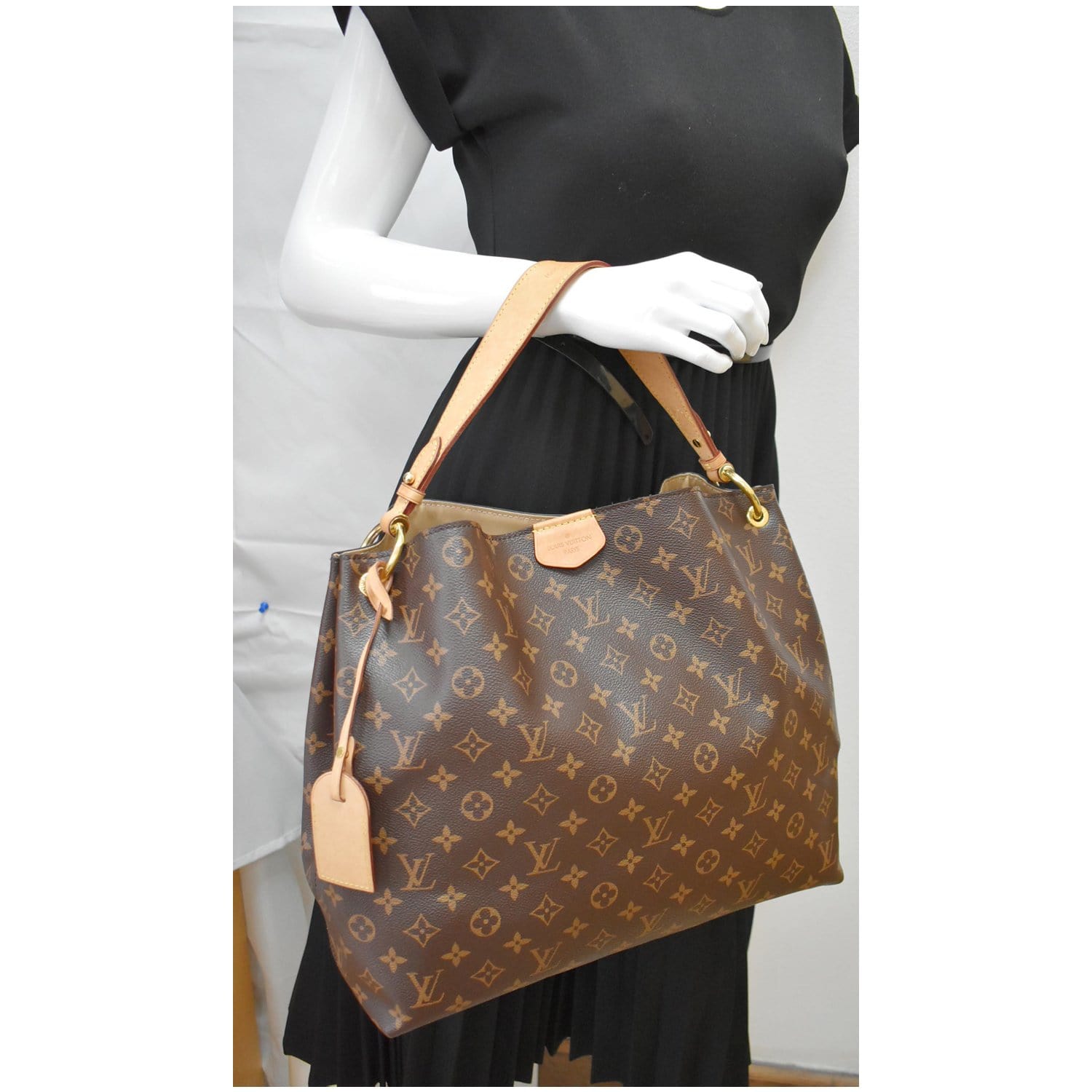 Louis Vuitton - Authenticated Graceful Handbag - Cloth Brown For Woman, Very Good condition