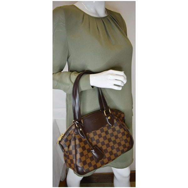 Louis Vuitton Verona PM Damier Ebene Satchel Tote Bag - handbag brown