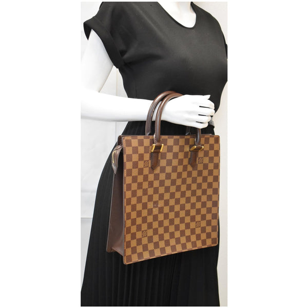 LOUIS VUITTON Venice Sac Plat Damier Ebene Tote Bag Brown