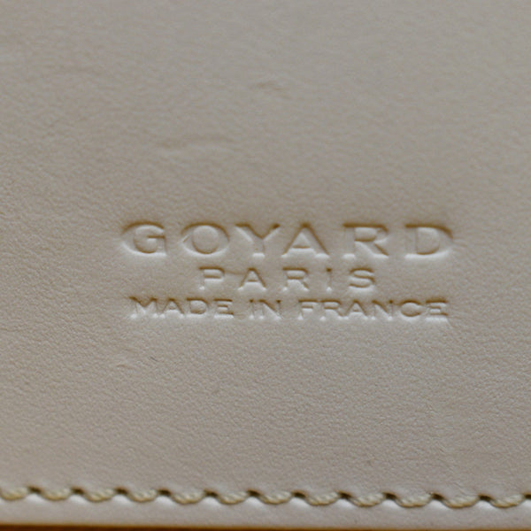 Goyard White Chevron Saint Jeanne MM Boston Bag Leather ref.344175