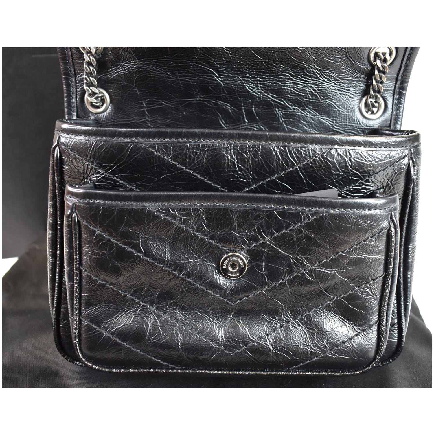 YSL Saint Laurent Niki Leather Crossbody Bag Large For Sale at