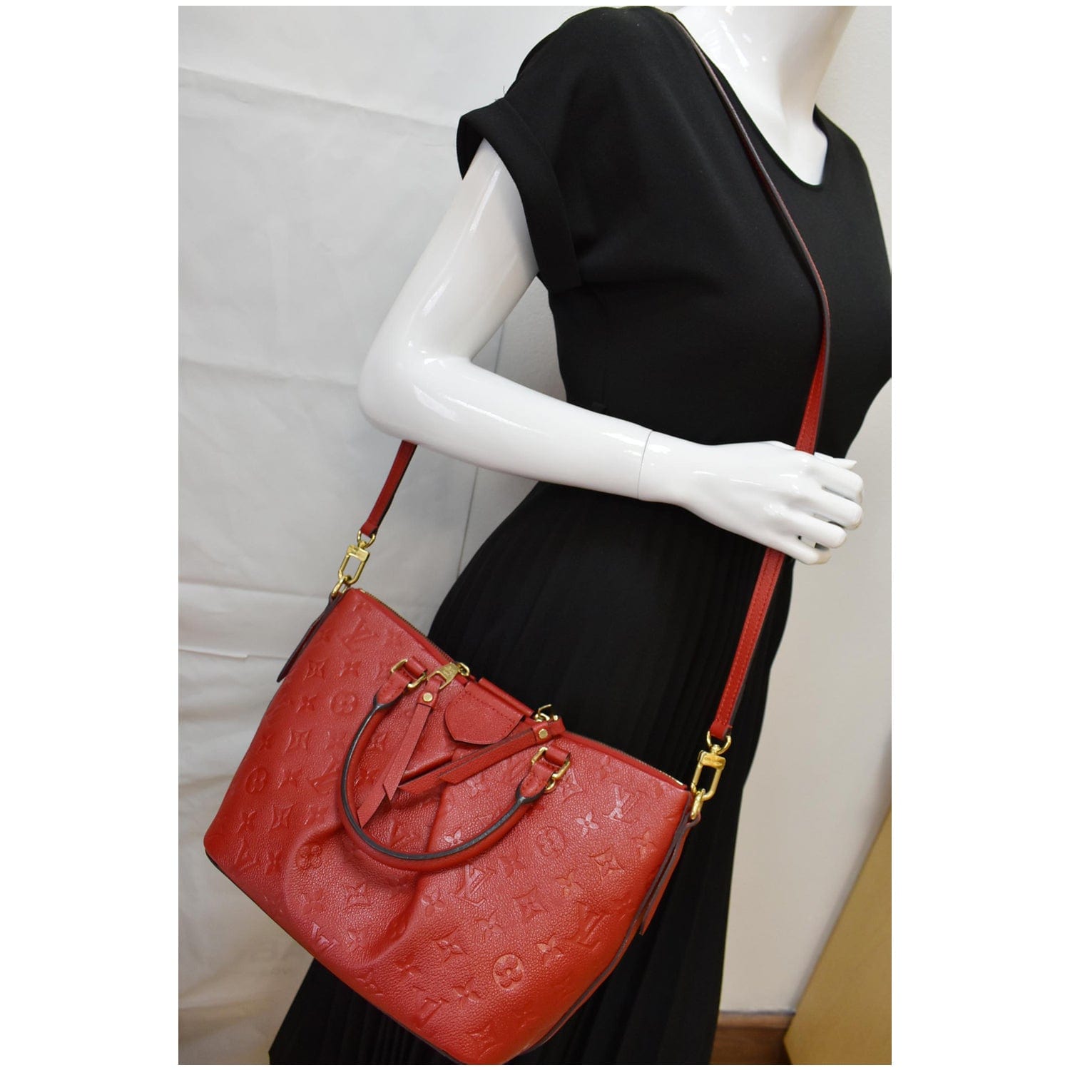 M50641 Louis Vuitton 2015 Mazarine Monogram Empreinte Handbag-Cherry