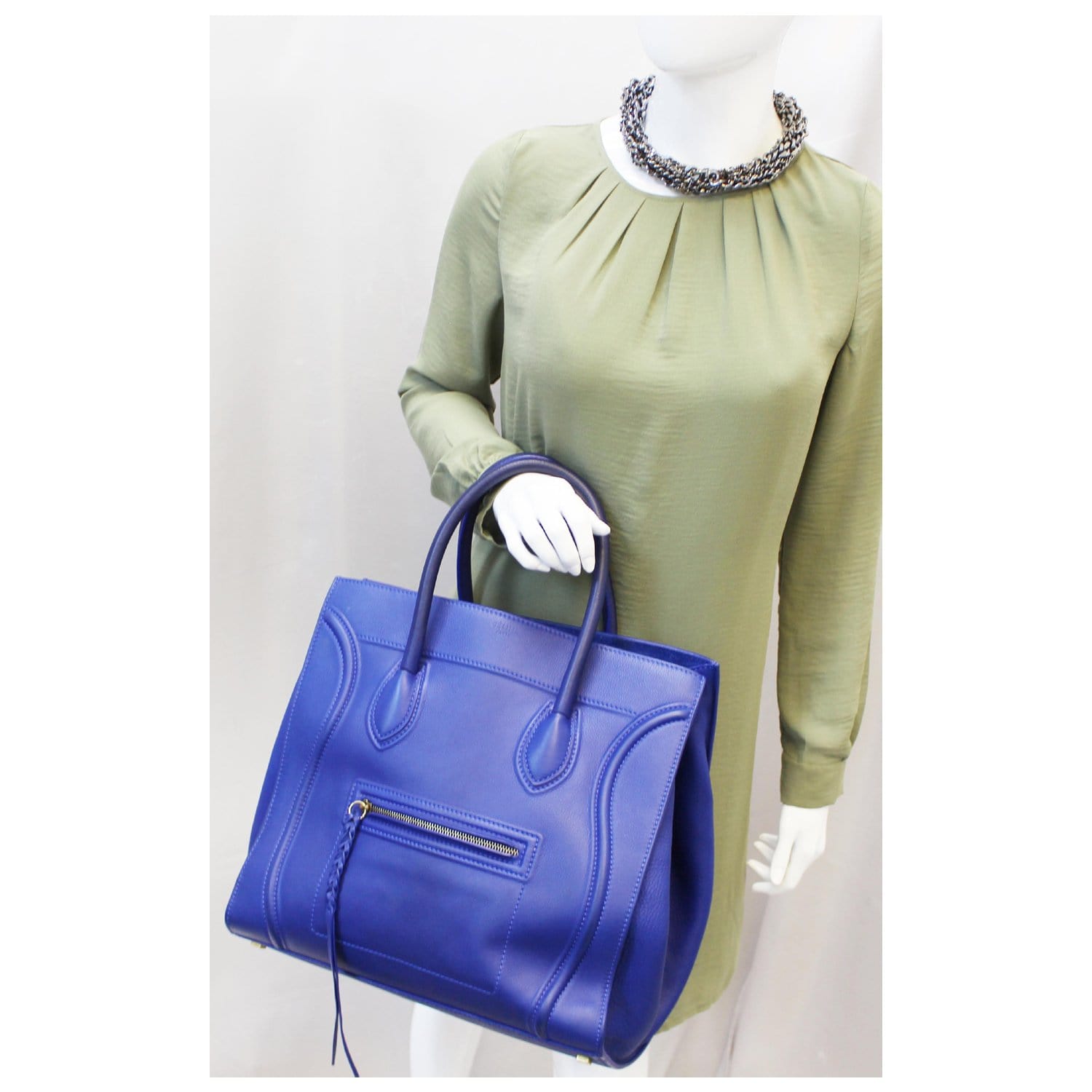 Céline Celine Yellow Horizontal Cabas Leather Tote Bag Blue Navy blue  Pony-style calfskin ref.229720 - Joli Closet