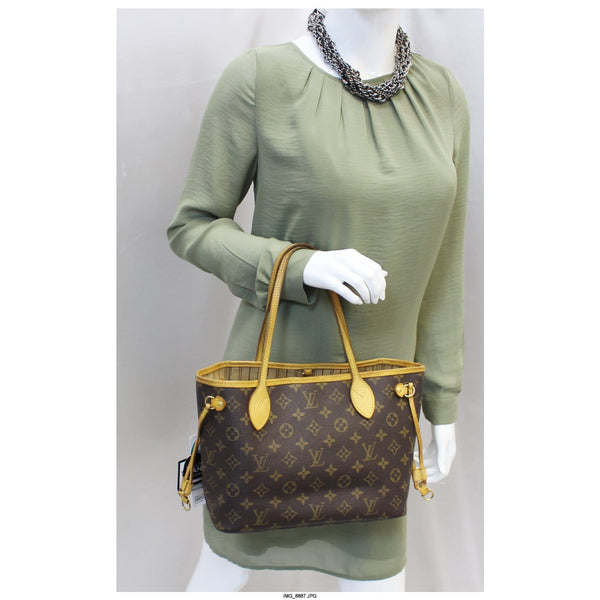 LOUIS VUITTON Monogram Canvas Neverfull PM Tote Shoulder Bag-US