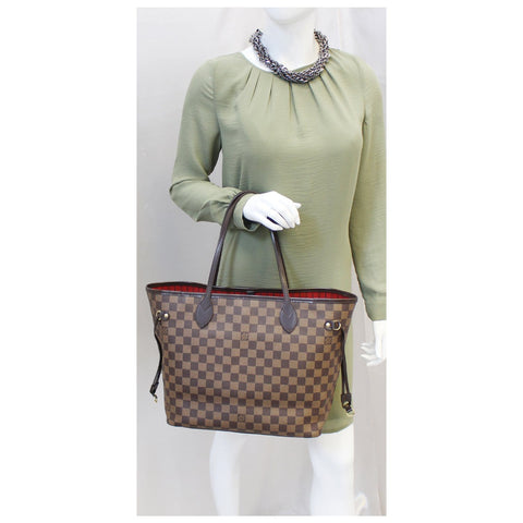 LOUIS VUITTON Neverfull MM Damier Ebene Tote Shoulder Bag-US