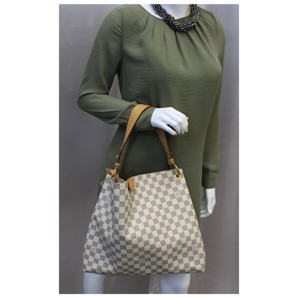 LOUIS VUITTON Graceful MM Damier Azur Shoulder Bag-US