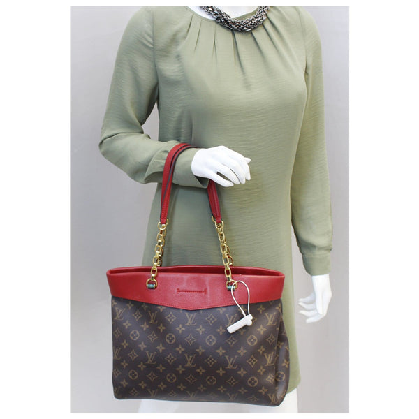 Lv  Pallas Chain Shopper Monogram Canvas Handbag