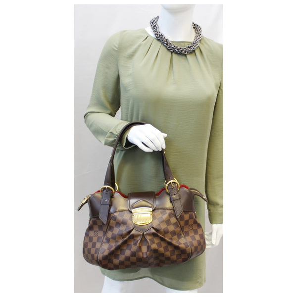 LOUIS VUITTON Sistina PM Damier Ebene Shoulder Handbag