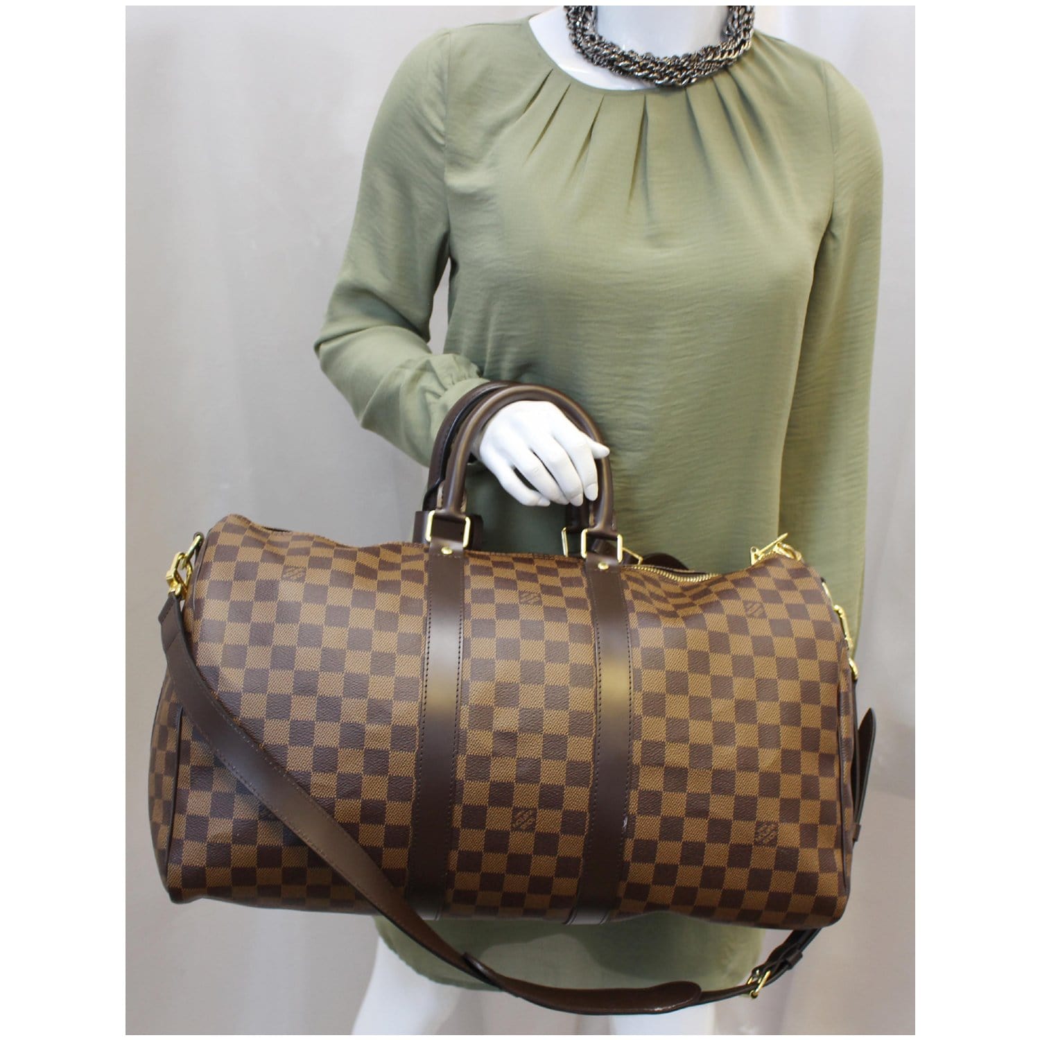 Louis Vuitton Keepall Bandouliere 45 Damier Nemeth Red Rope