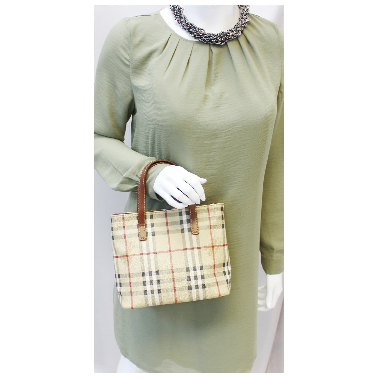 Burberry Nova Check Plaid Tote Bag Handbag Purse Designer Authentic –