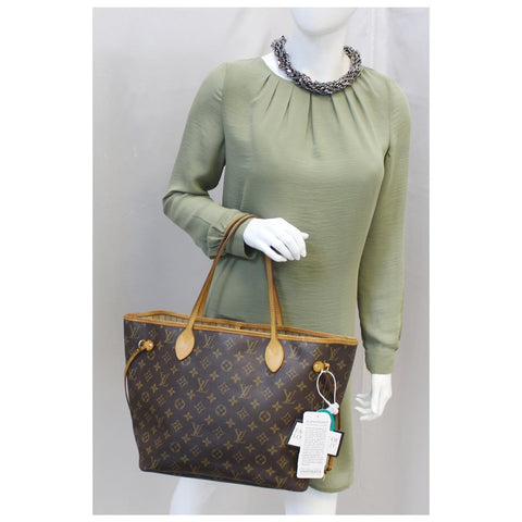 LOUIS VUITTON Neverfull MM Monogram Canvas Tote Shoulder Bag Brown-US