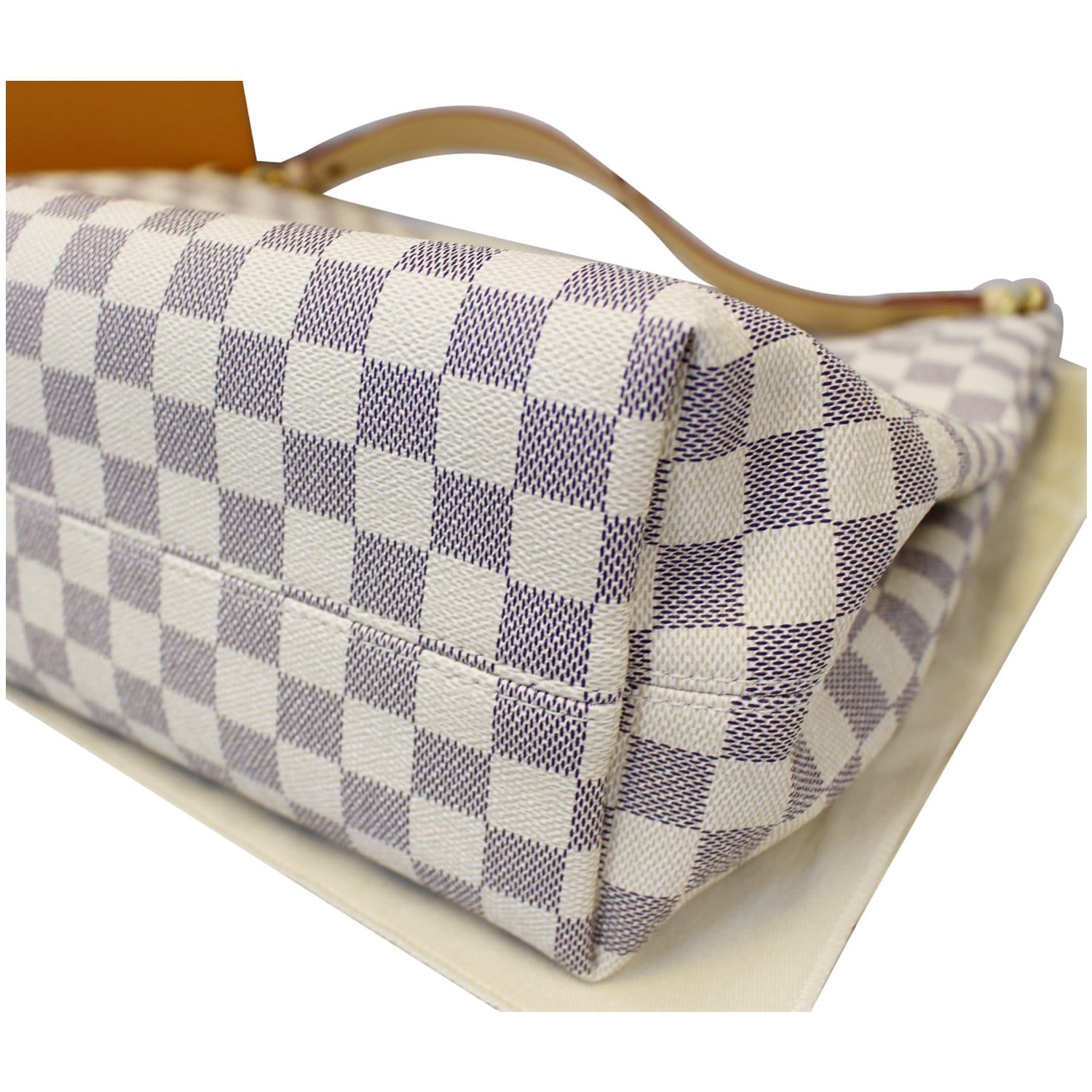 Louis Vuitton GRACEFUL BAG Damier Azur Canvas MM Eggshell Cloth ref.213858  - Joli Closet