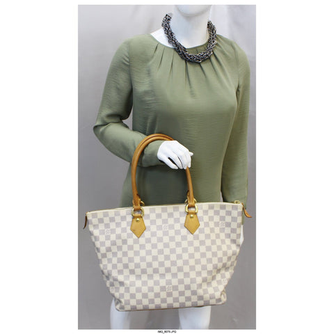 LOUIS VUITTON Saleya MM Damier Azur White Shoulder Bag