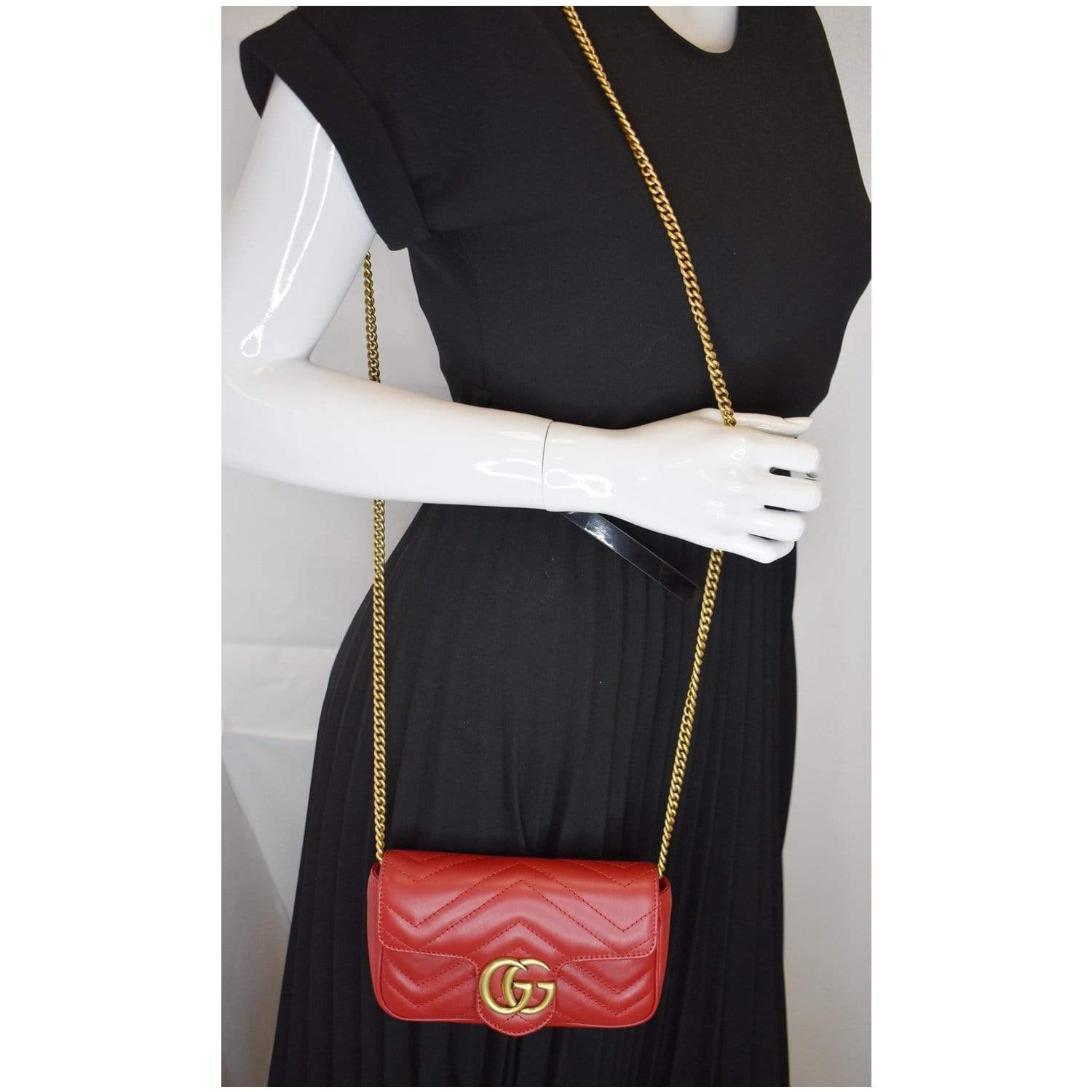 Gucci Red Matelasse Leather Mini GG Marmont Super Bag Gucci | The Luxury  Closet