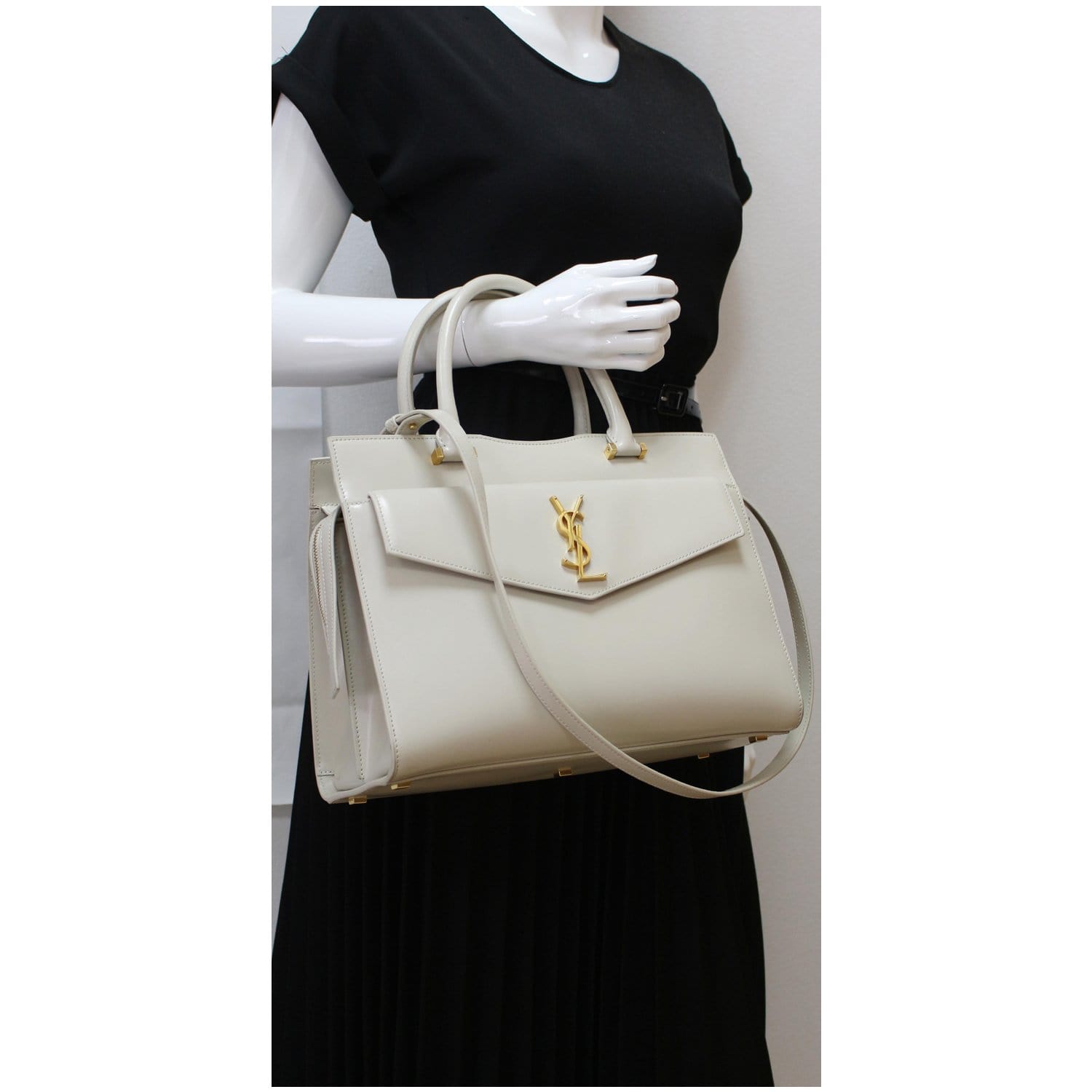 Saint Laurent Uptown Tote - Medium Handbag - Authentic Pre-Owned Designer Handbags