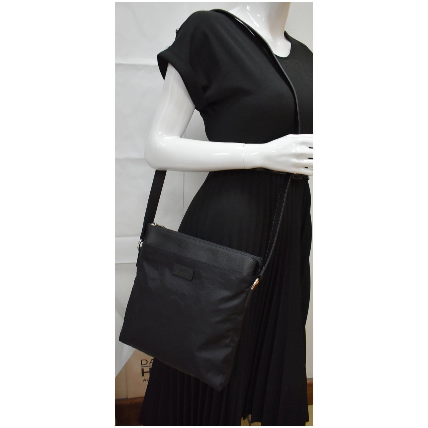 Nylon Monogram Shoulder Bag Small Black