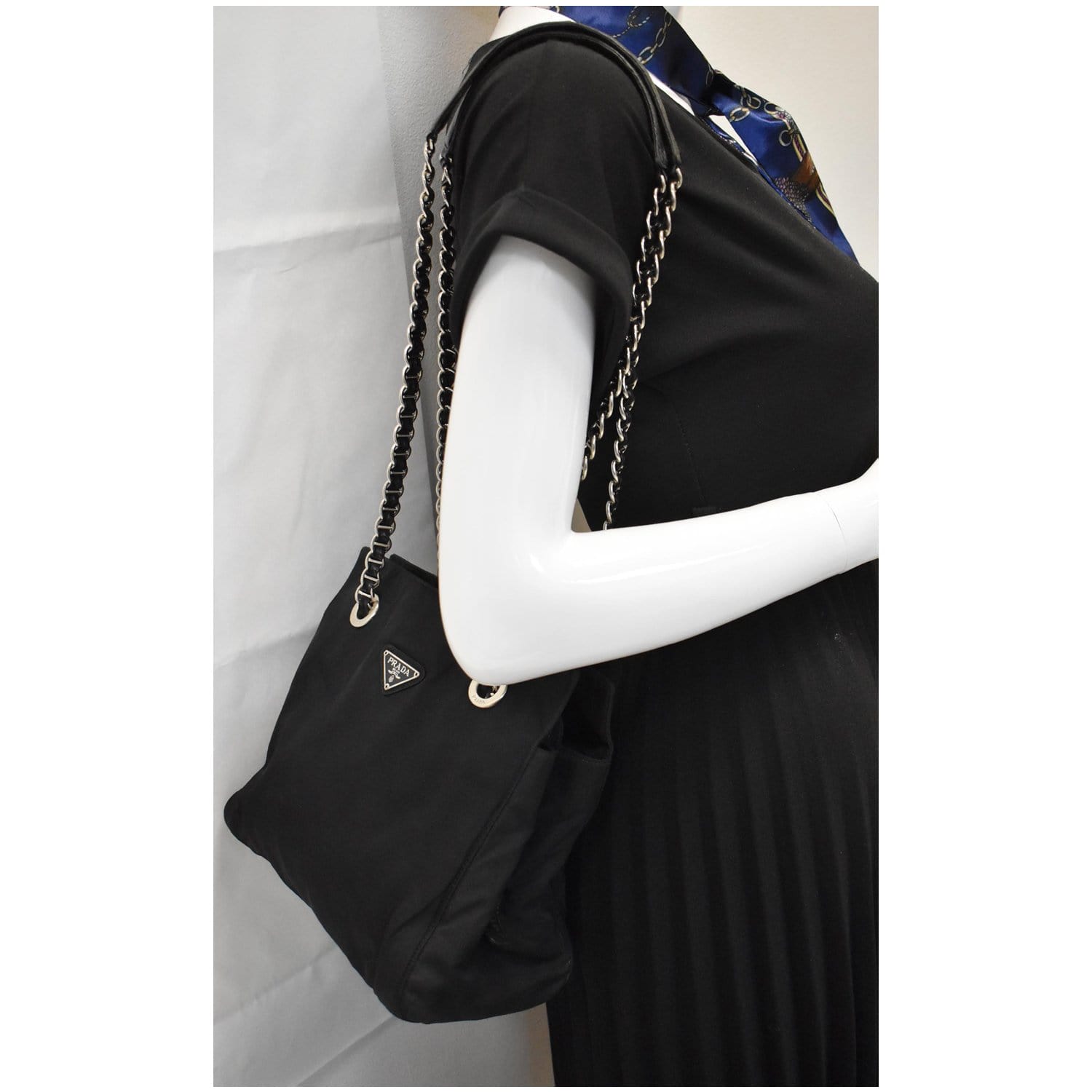 Nylon Tote Chain Shoulder Bag