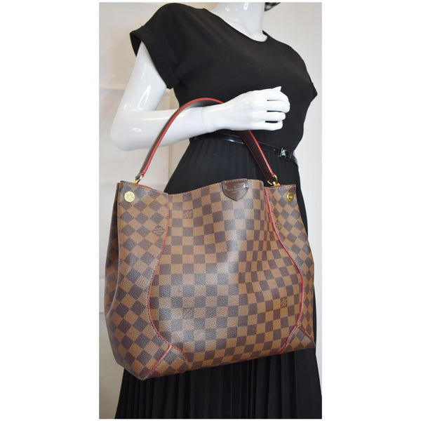 LOUIS VUITTON Caissa Damier Ebene Hobo Bag Brown