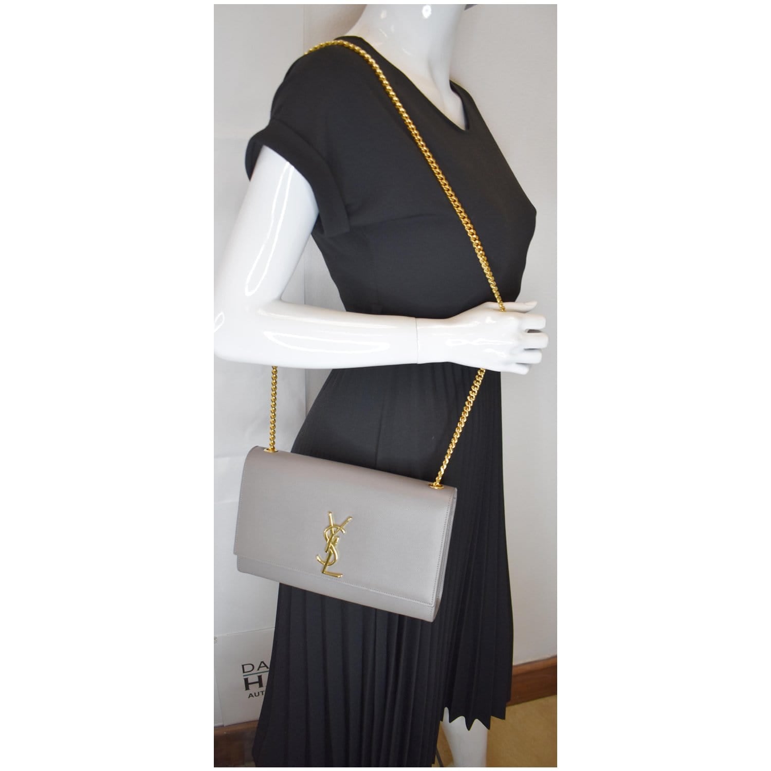 SAINT LAURENT Handbag 487213 BRM04 Carrege 2WAY leather gray Women Use –