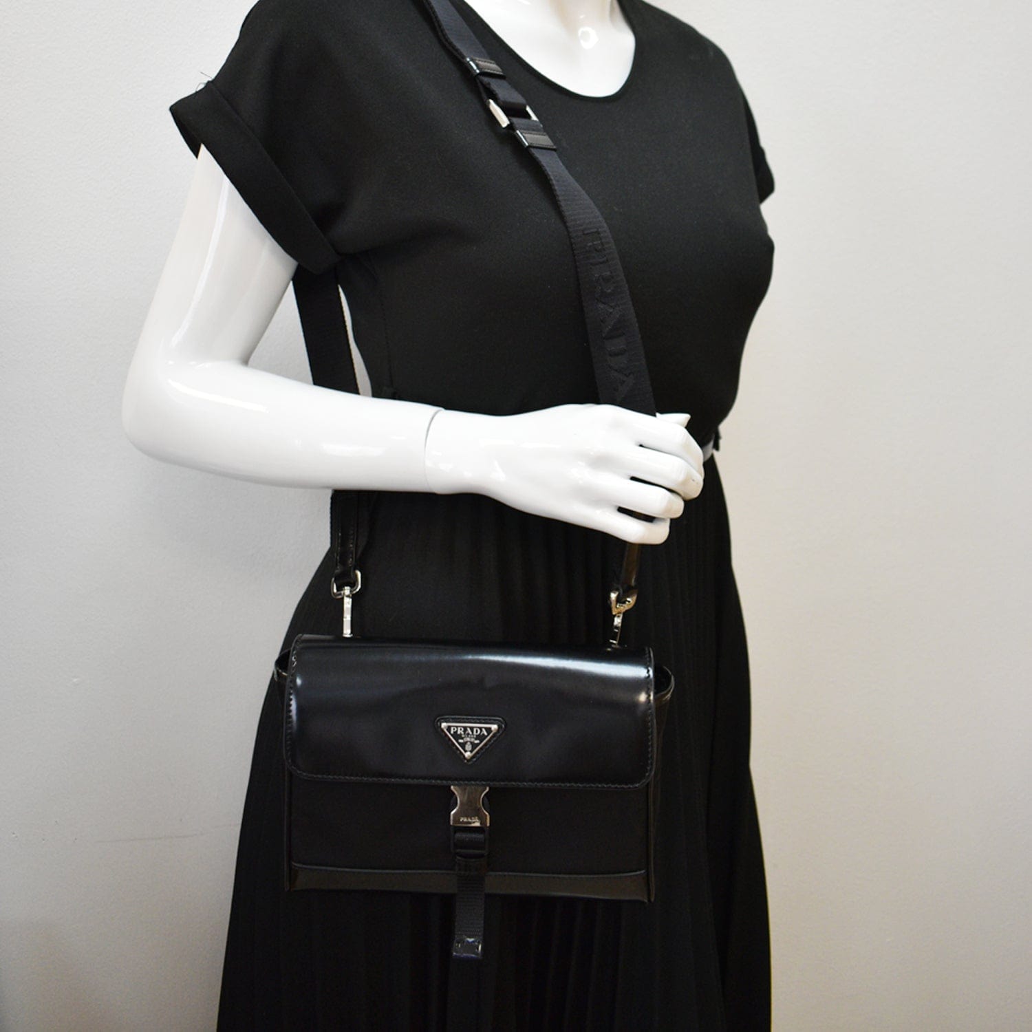 Prada Re-Nylon Leather Shoulder Bag