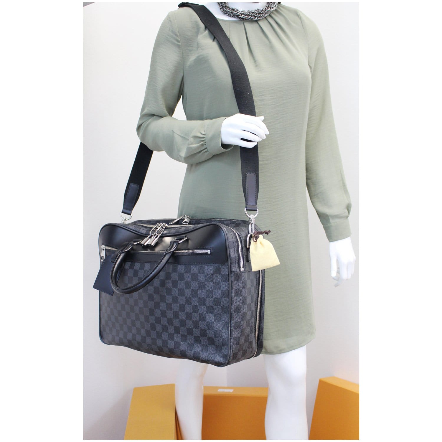 Louis Vuitton Overnight Handbag Damier Graphite at 1stDibs