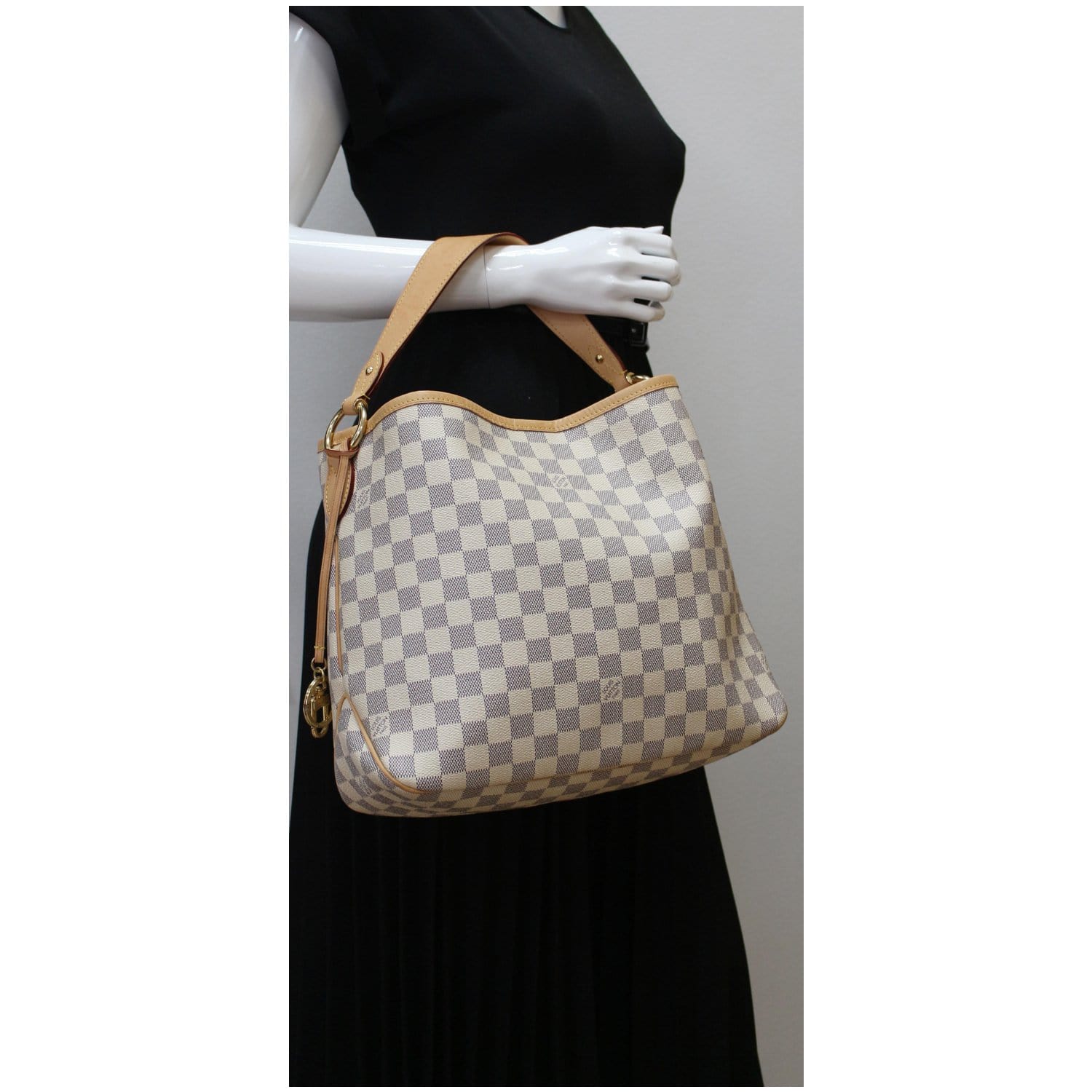 Louis Vuitton Delightful MM Damier Azur Hobo Bag White