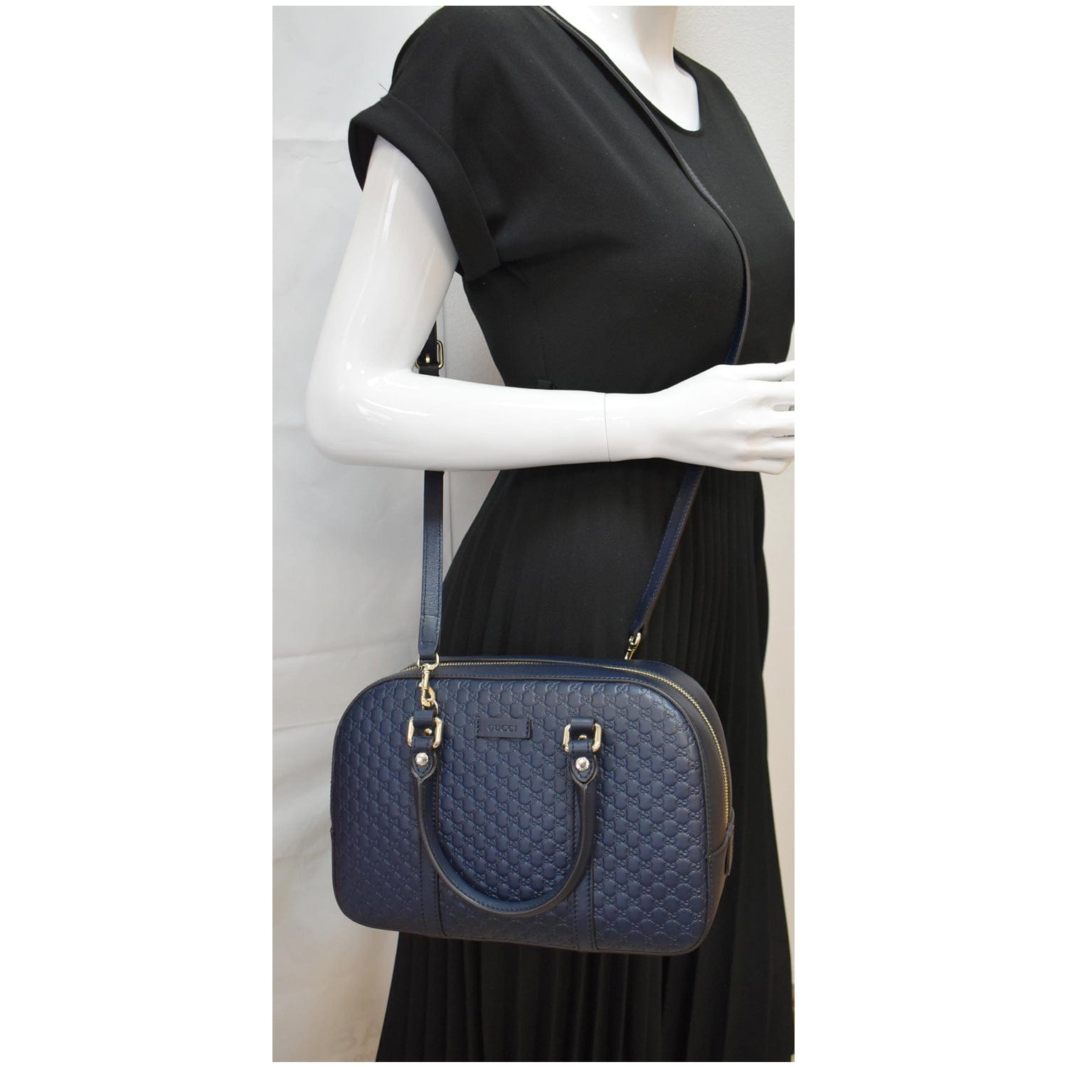 Leather crossbody bag Gucci Blue in Leather - 31880384